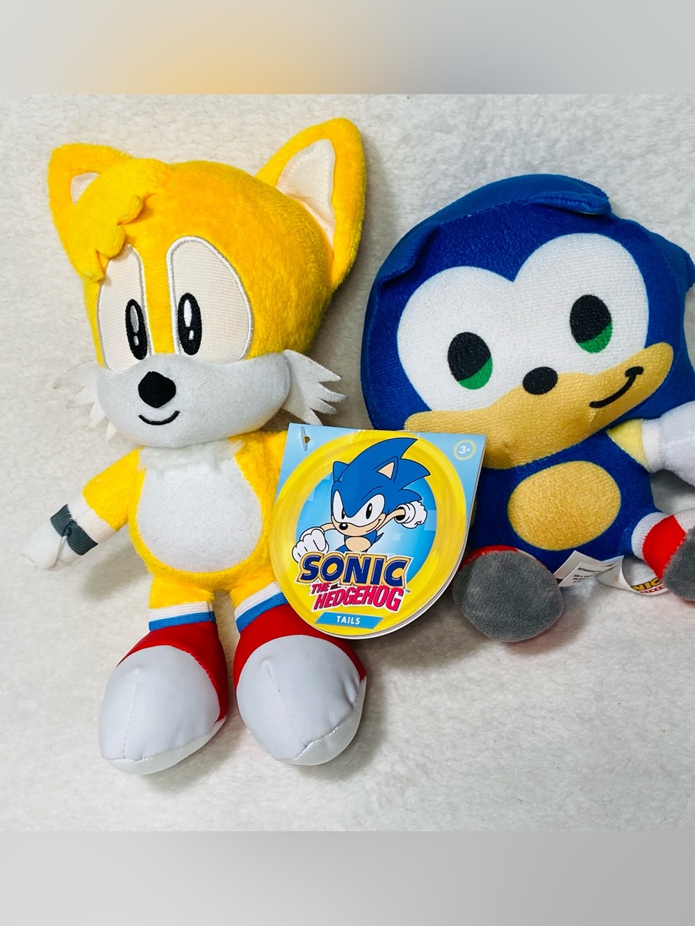 Sega Sonic the Hedgehog  7” Tails Plush + 6” Sonic Plush